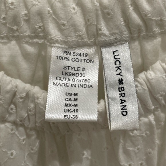 Lucky Brand White Eyelet Off the Shoulder Dress SZ M NWOT - Picture 2 of 2